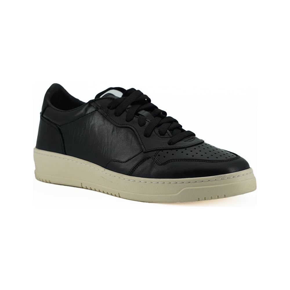 Elegant Black Leather Sneakers - Unisex Style