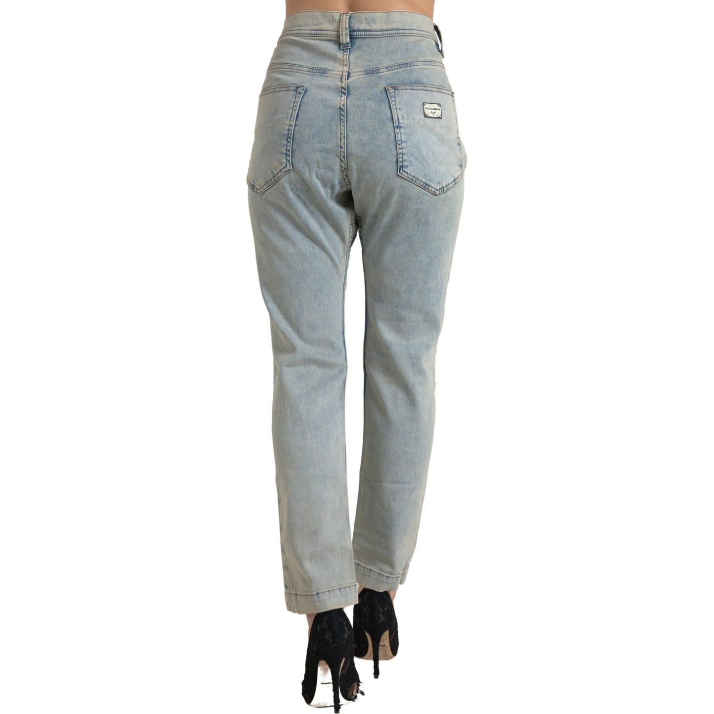 Chic Mid Waist Skinny Jeans in Blue