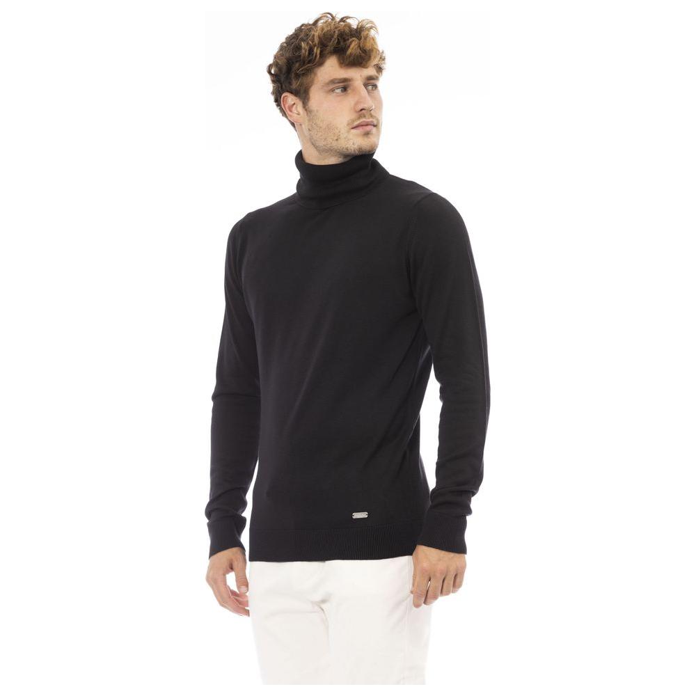 Elegant Ribbed Turtleneck Cashmere Blend Sweater