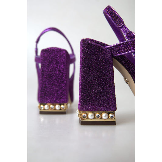 Elegant Purple Ankle Strap Heels