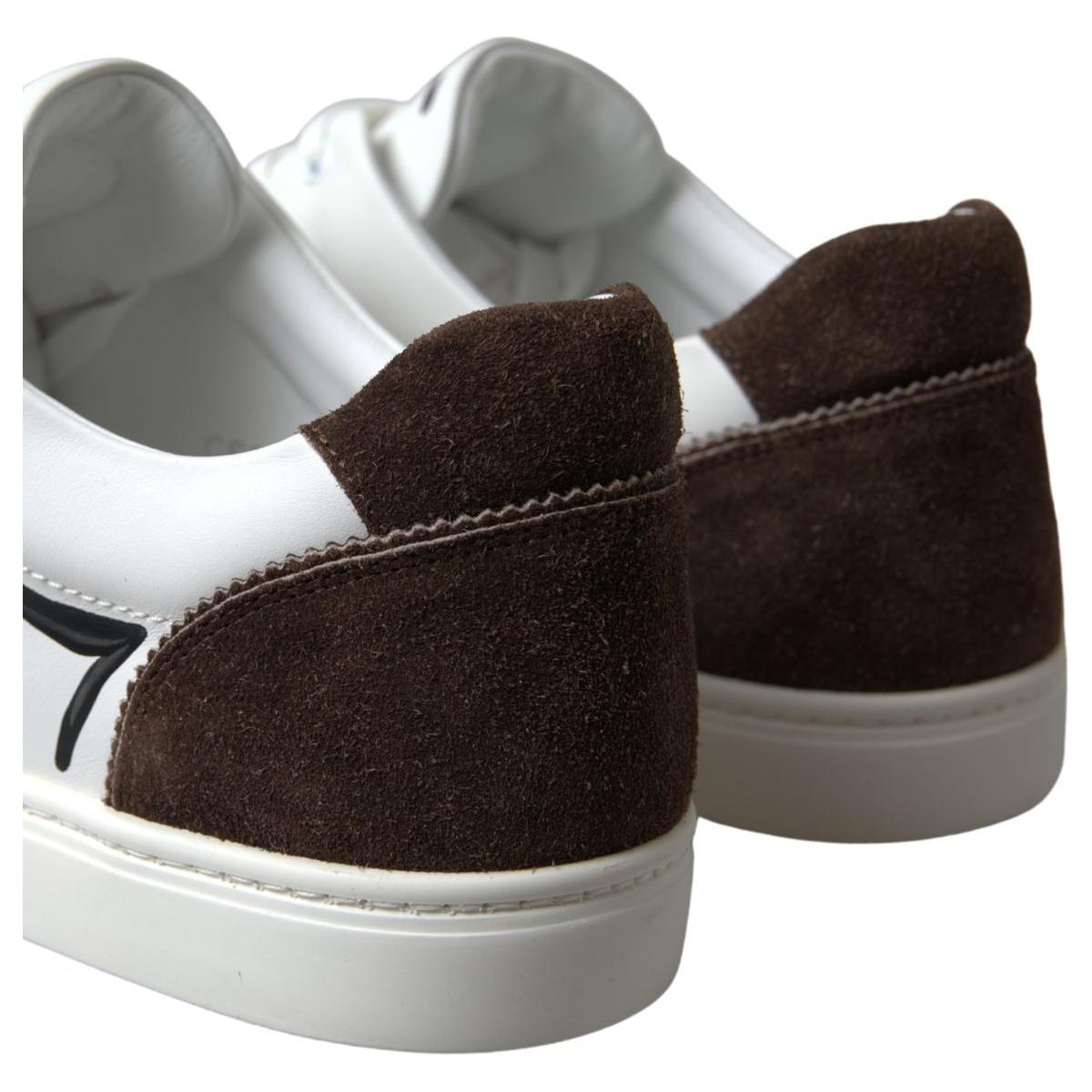 Sleek White Leather Casual Sneakers