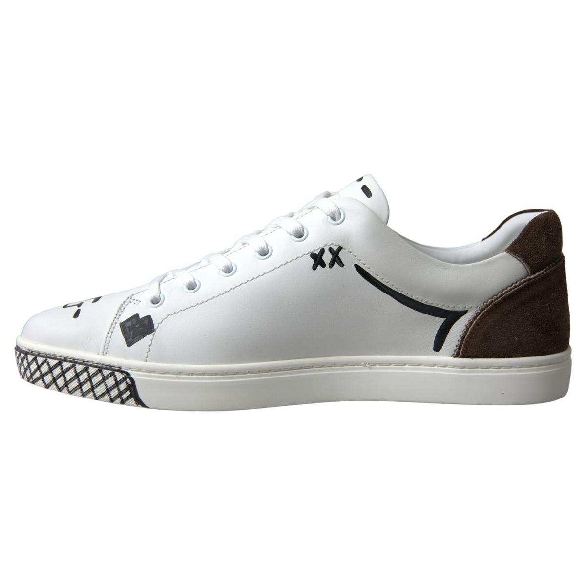 Sleek White Leather Casual Sneakers