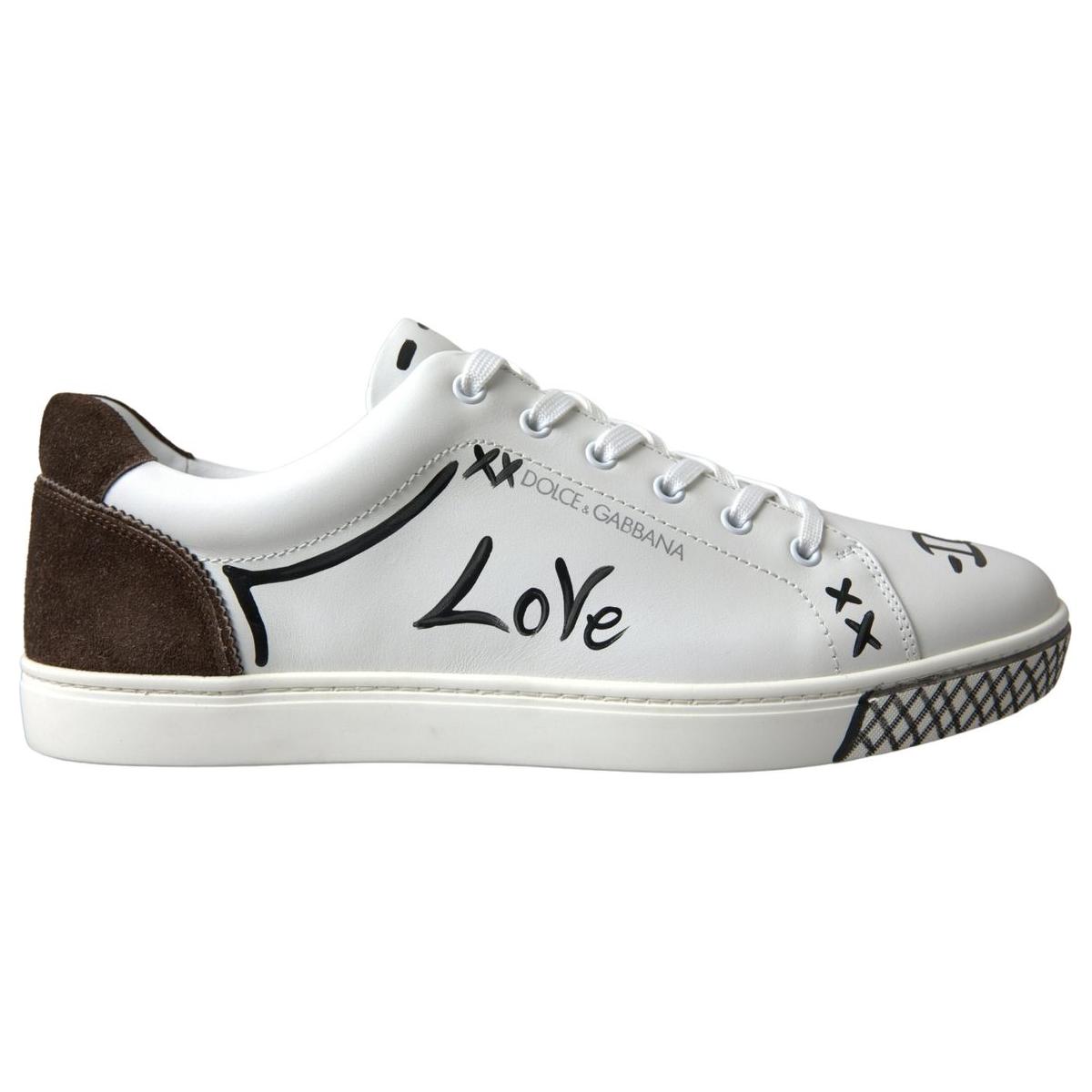 Sleek White Leather Casual Sneakers