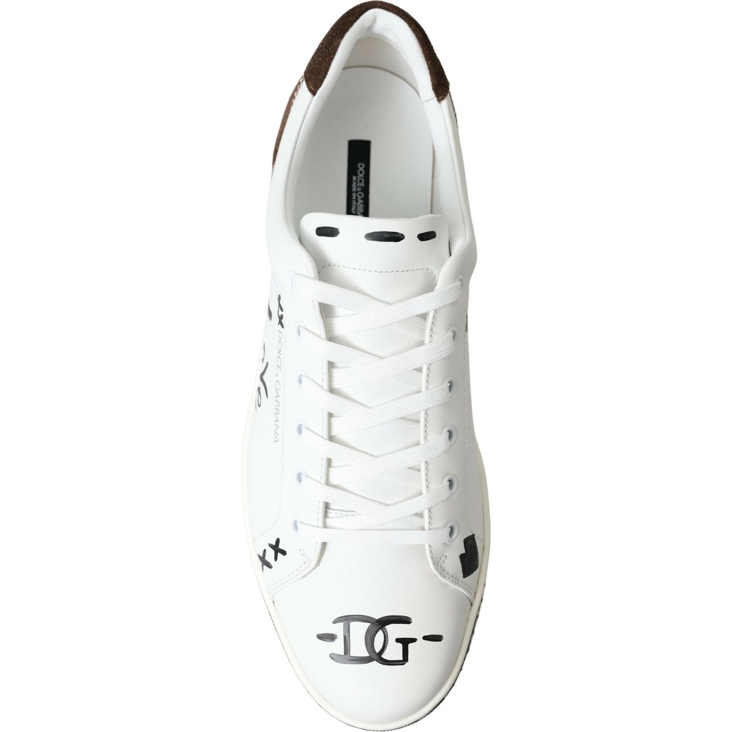 Sleek White Leather Casual Sneakers