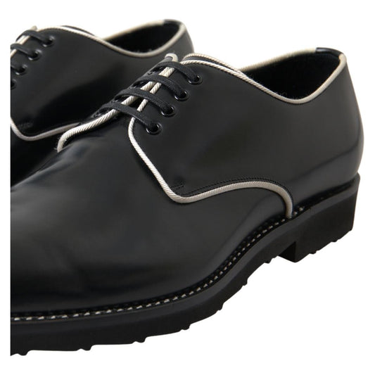 Elegant Black and White Formal Men's Shoes Dolce & Gabbana