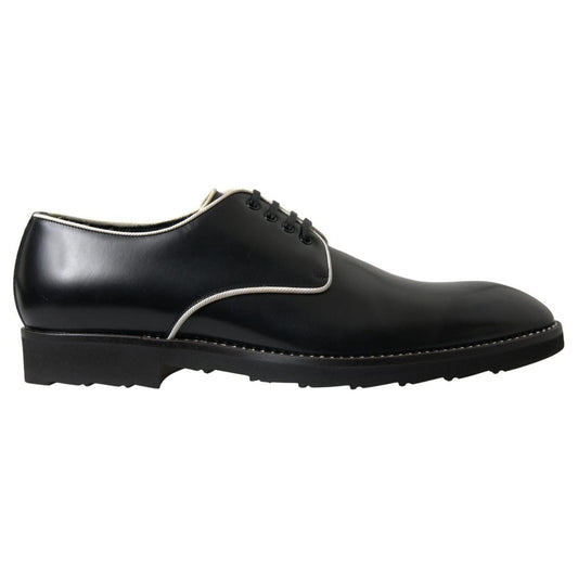 Elegant Black and White Formal Men's Shoes Dolce & Gabbana