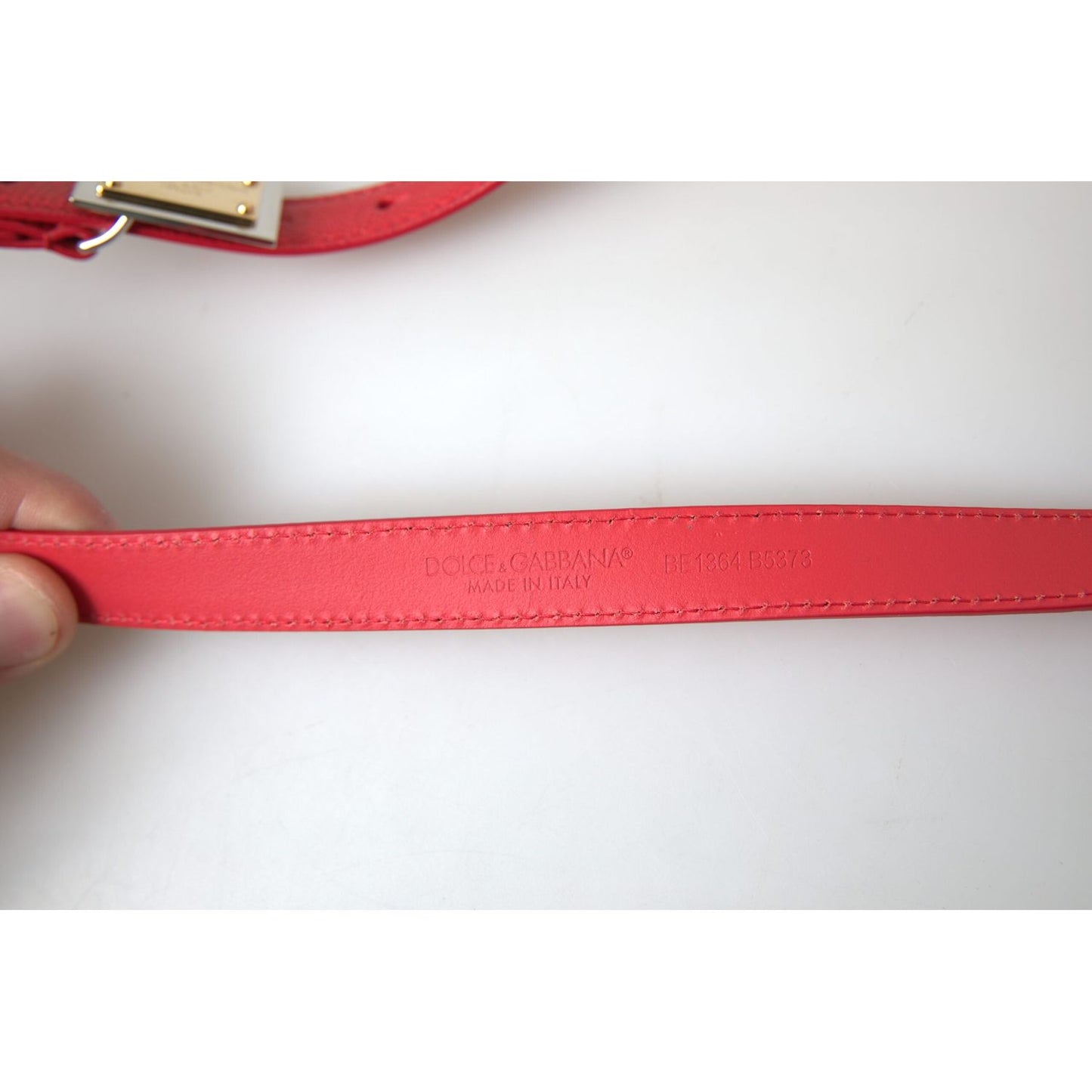 Elegant Red Leather Designer Belt