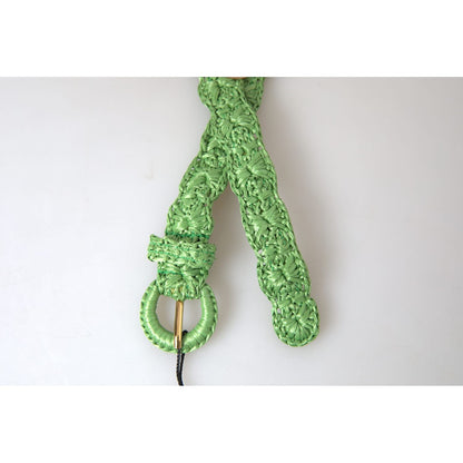Dolce & Gabbana Green Viscose Weaved Skinny Waist Belt