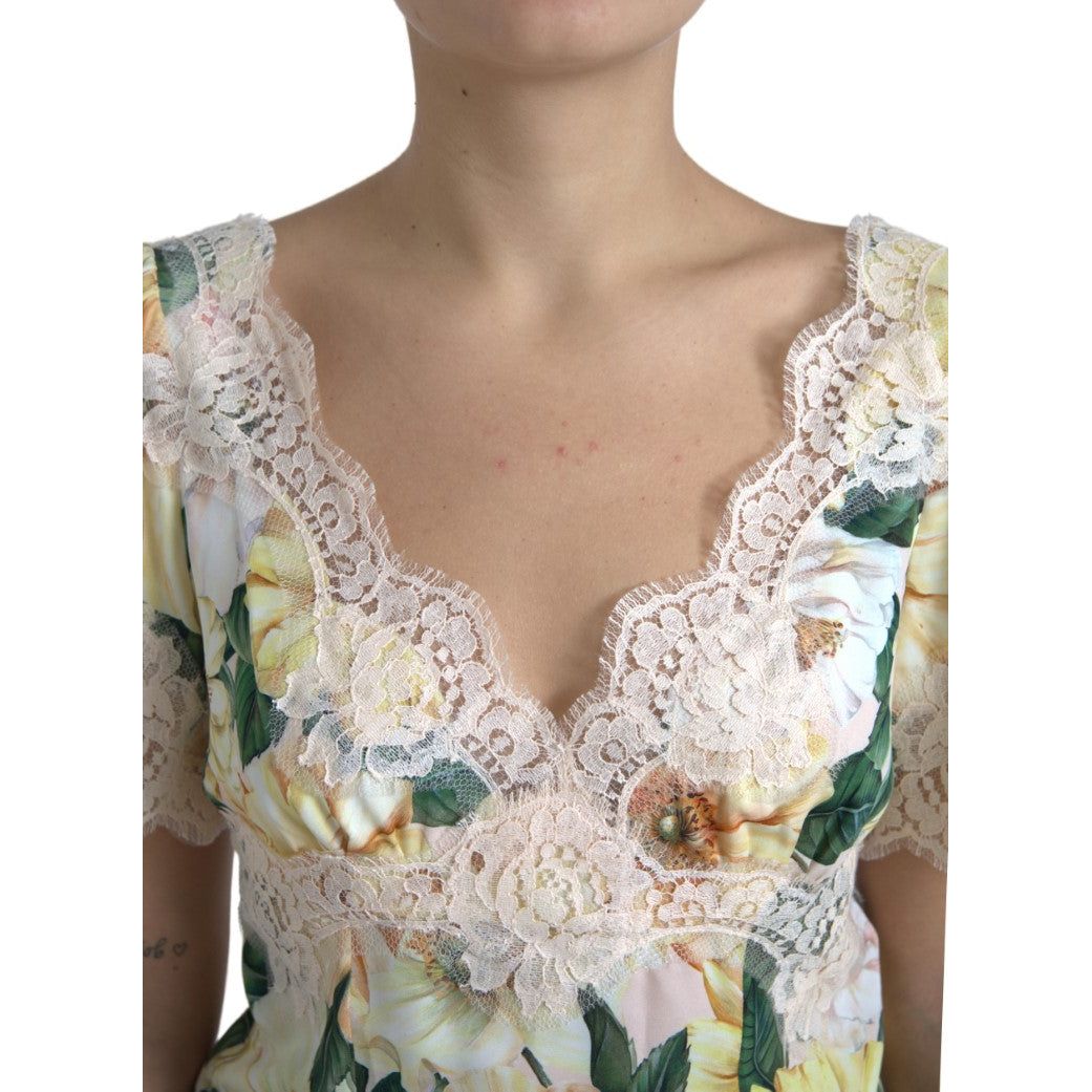 Elegant Floral Print Silk Blouse