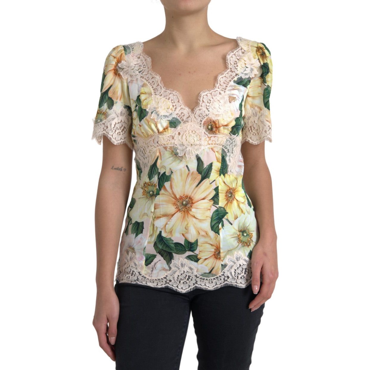 Elegant Floral Print Silk Blouse