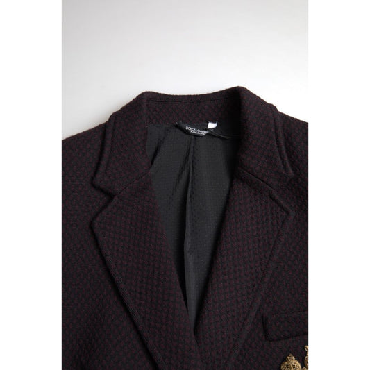 Elegant Purple Double Breasted Wool Blazer