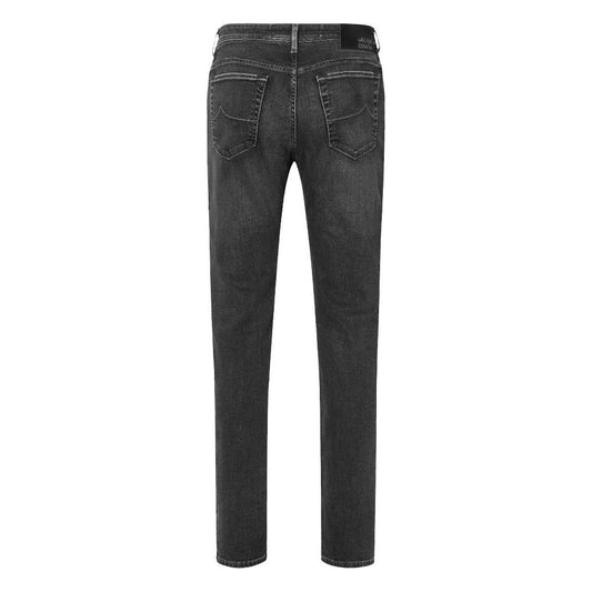 Elegant Slim Fit Black Stretch Jeans