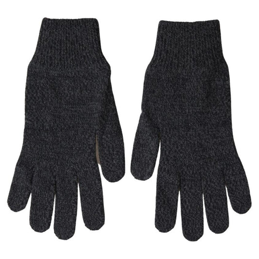 Elegant Virgin Wool Winter Gloves in Gray