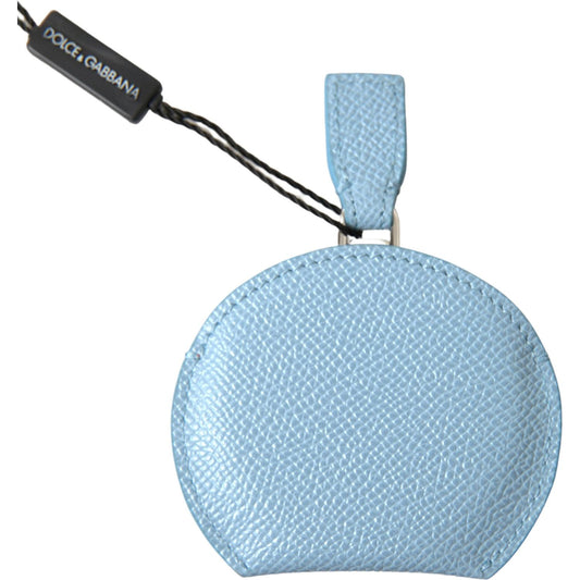 Elegant Leather Mirror Holder in Light Blue