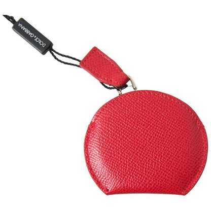Dolce & Gabbana Red Calfskin Leather Hand Mirror Holder