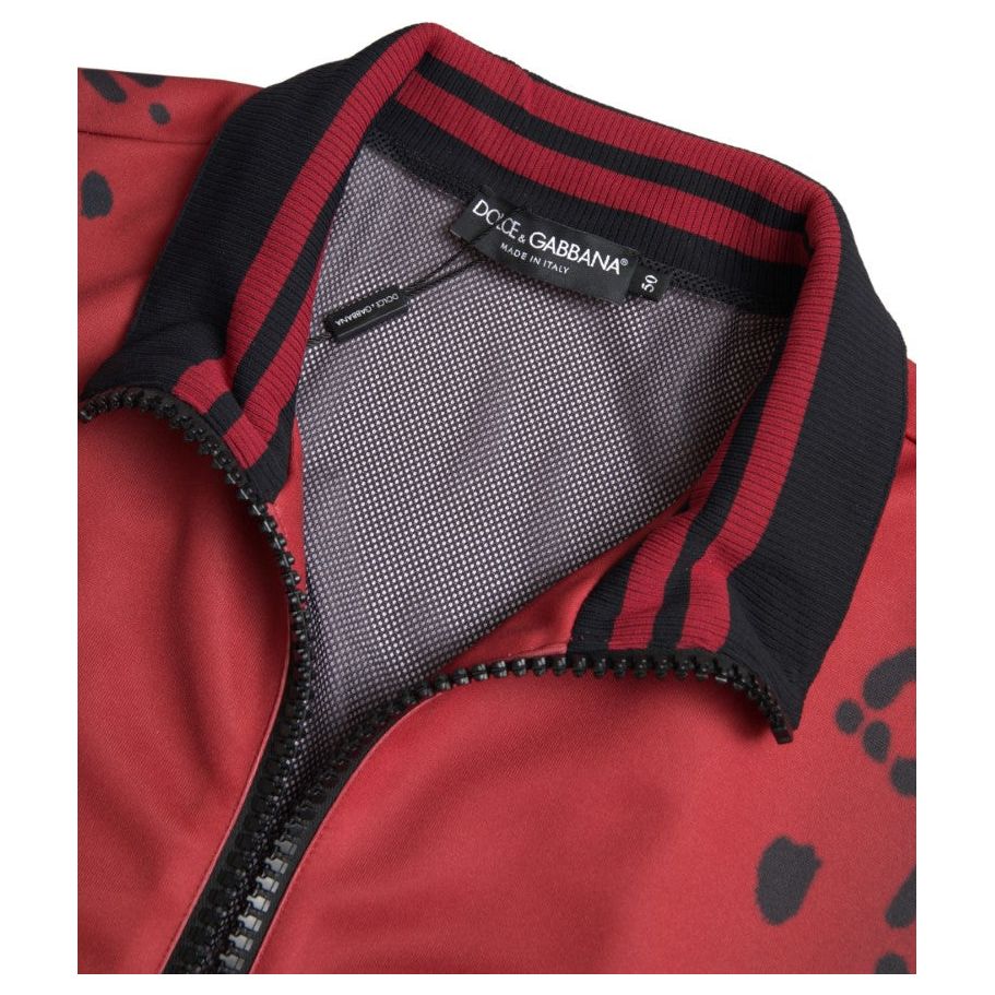 Dolce & Gabbana Red Leopard Print Bomber Jacket Dolce & Gabbana