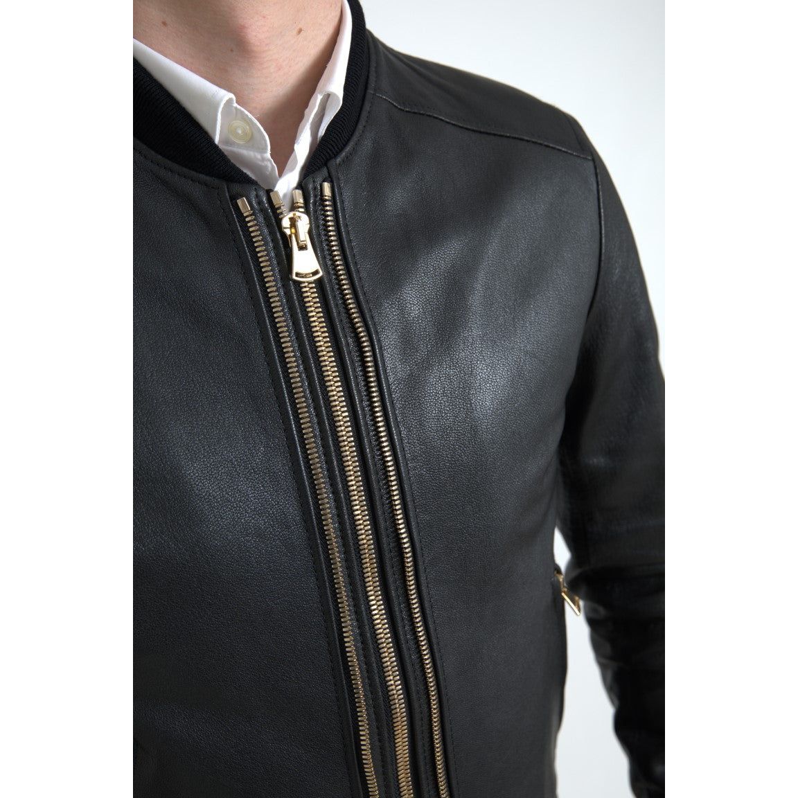 Elegant Black Leather Biker Jacket