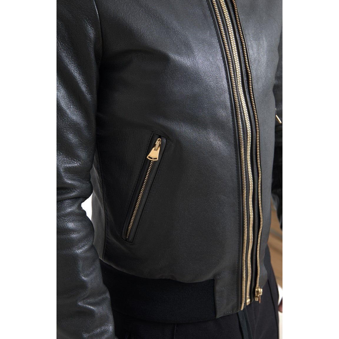 Elegant Black Leather Biker Jacket