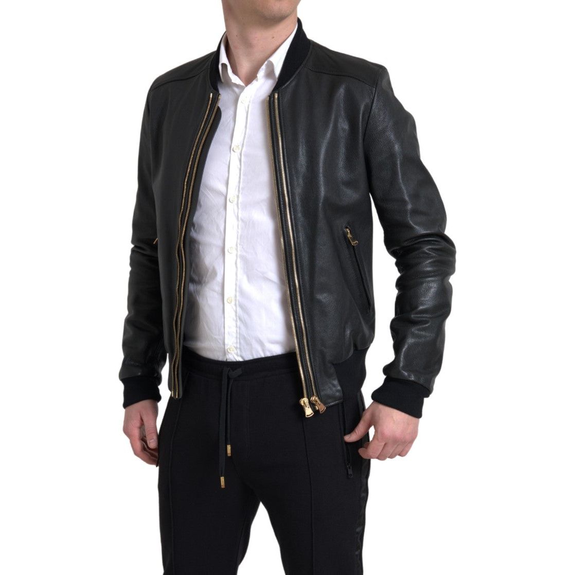 Elegant Black Leather Biker Jacket