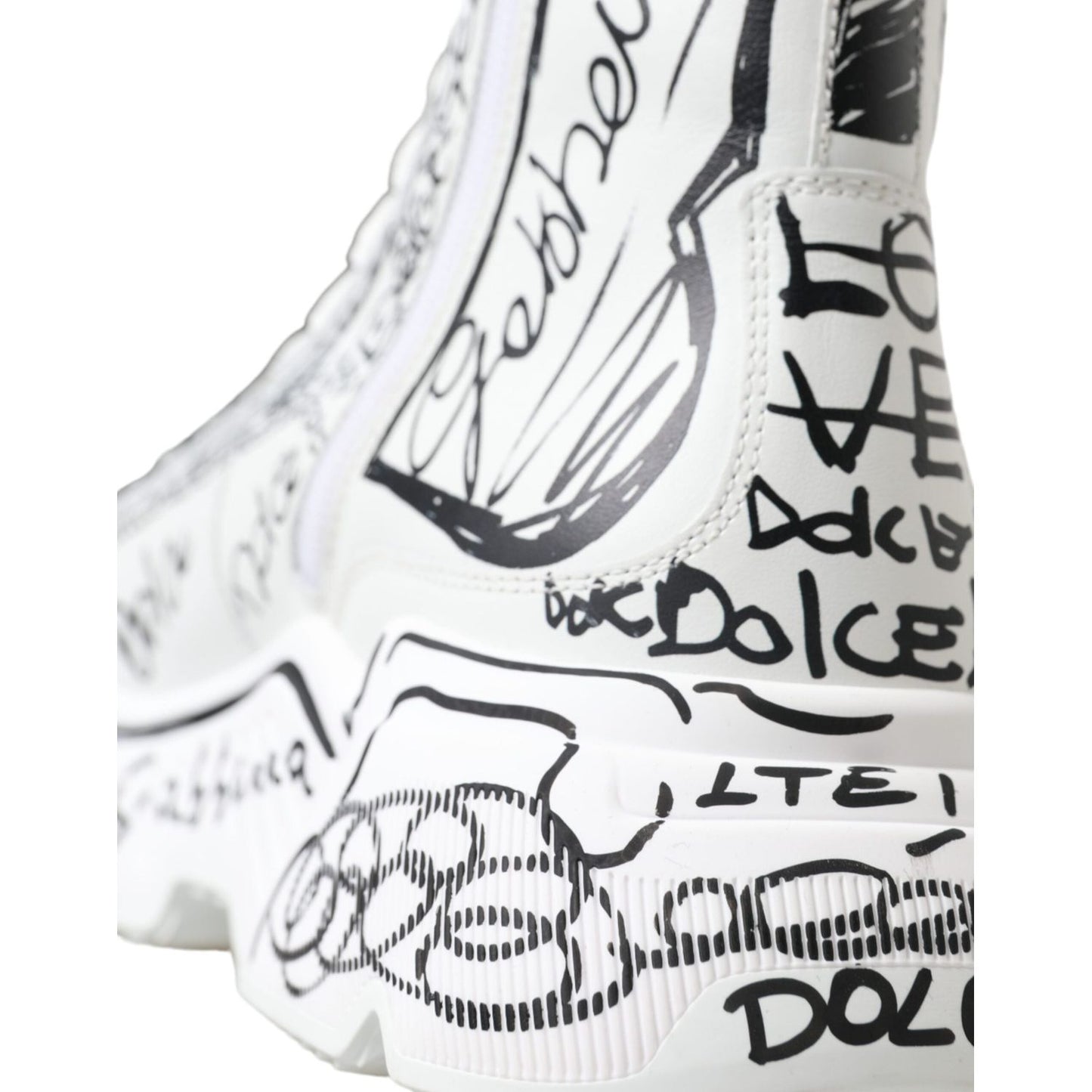 Daymaster Graffiti Print Mid Top Sneakers