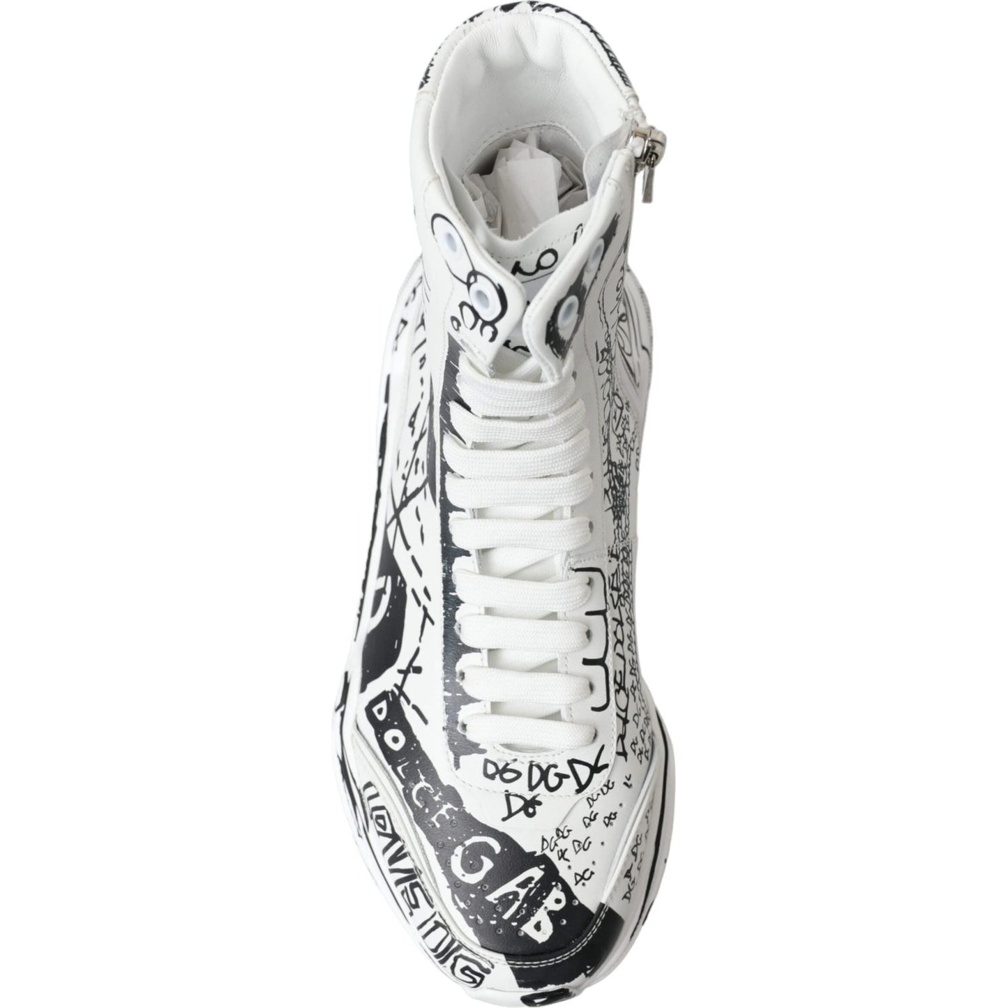 Daymaster Graffiti Print Mid Top Sneakers