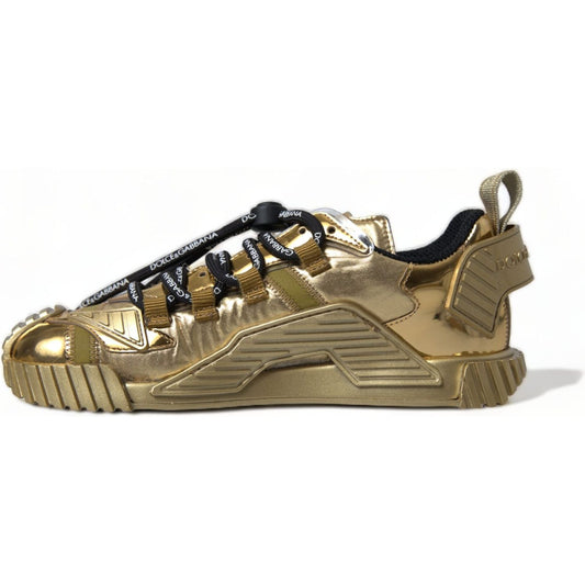 Gleaming Gold-Toned Luxury Sneakers