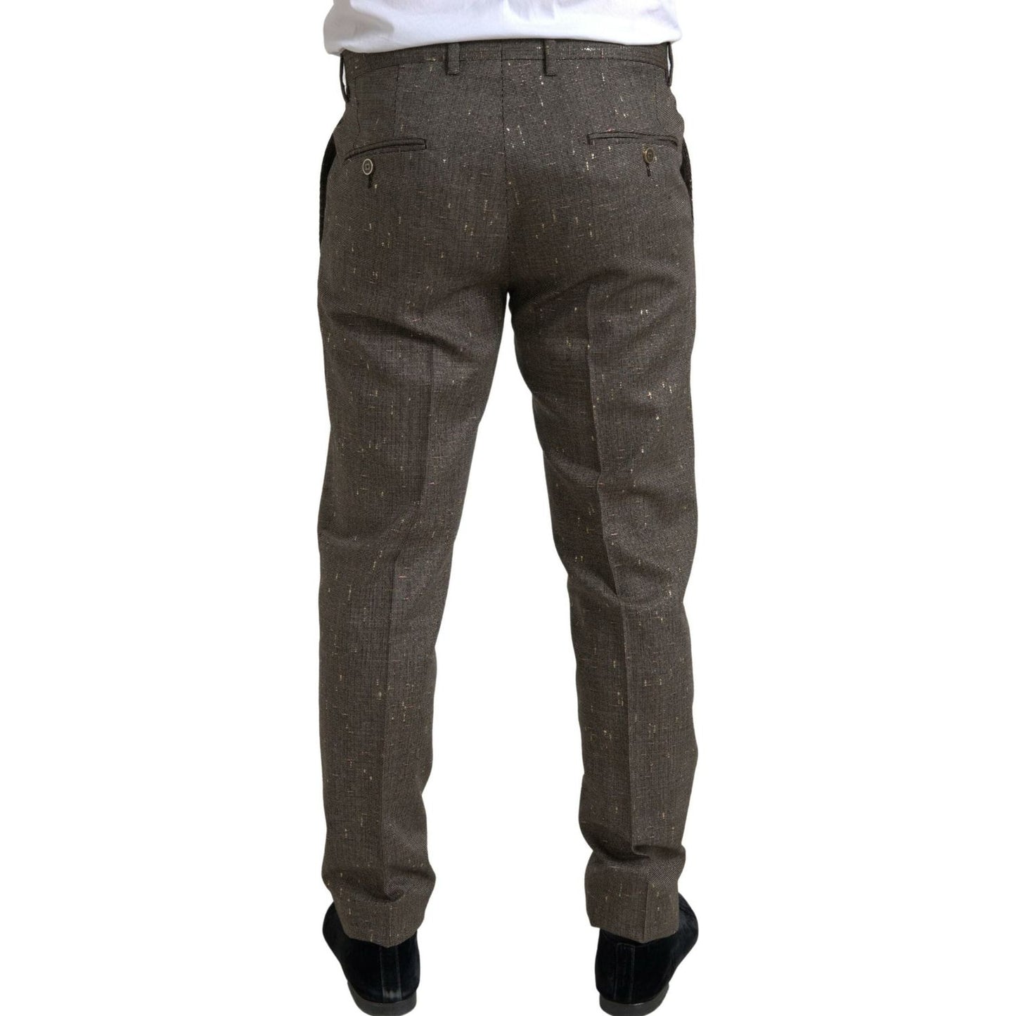 Dolce & Gabbana Brown Wool Dress Skinny Men Trouser Pants