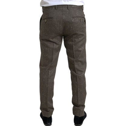 Dolce & Gabbana Brown Wool Dress Skinny Men Trouser Pants