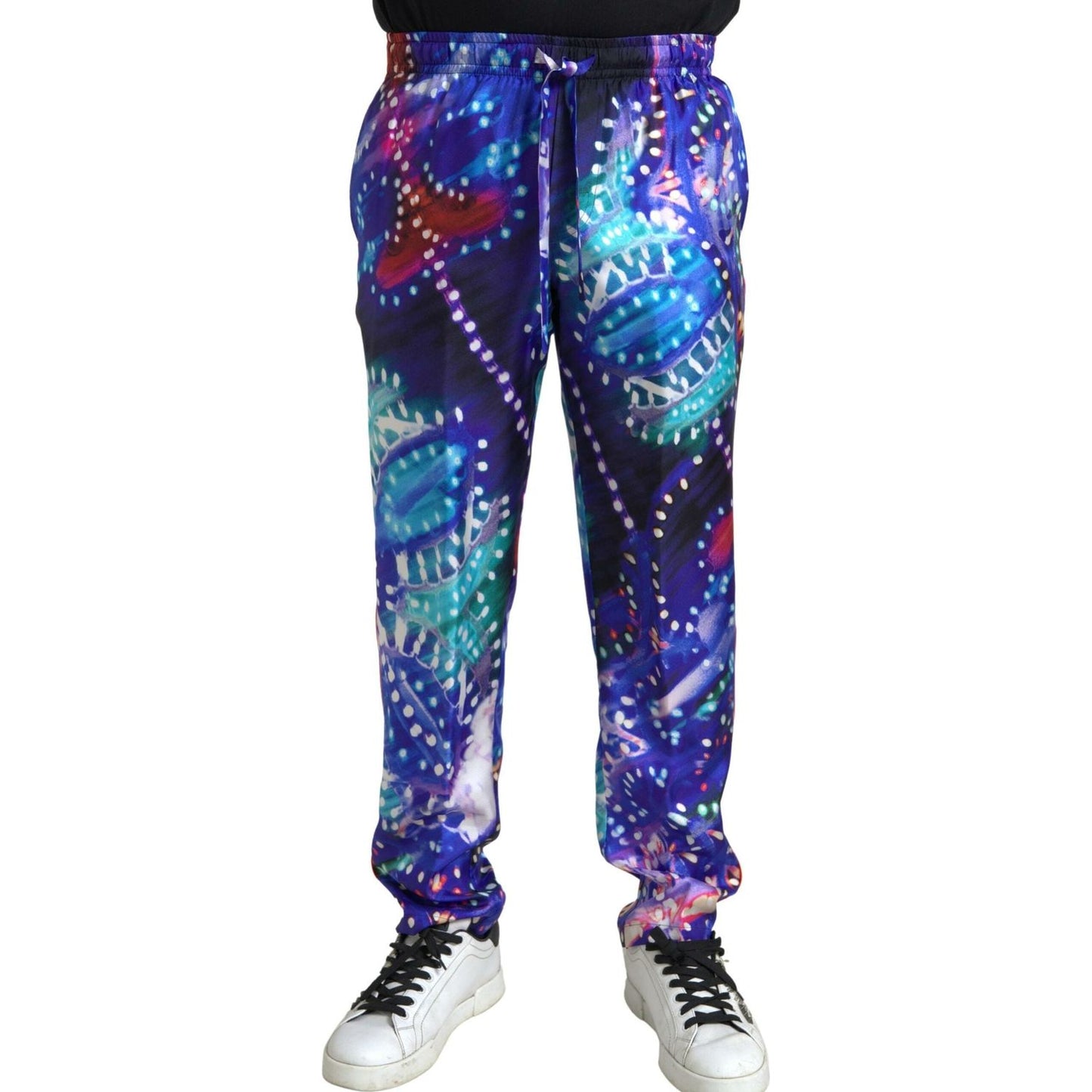 Multicolor Silk Jogger Pants