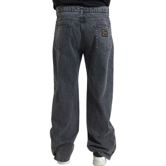 Elegant Dark Grey Straight Denim Jeans