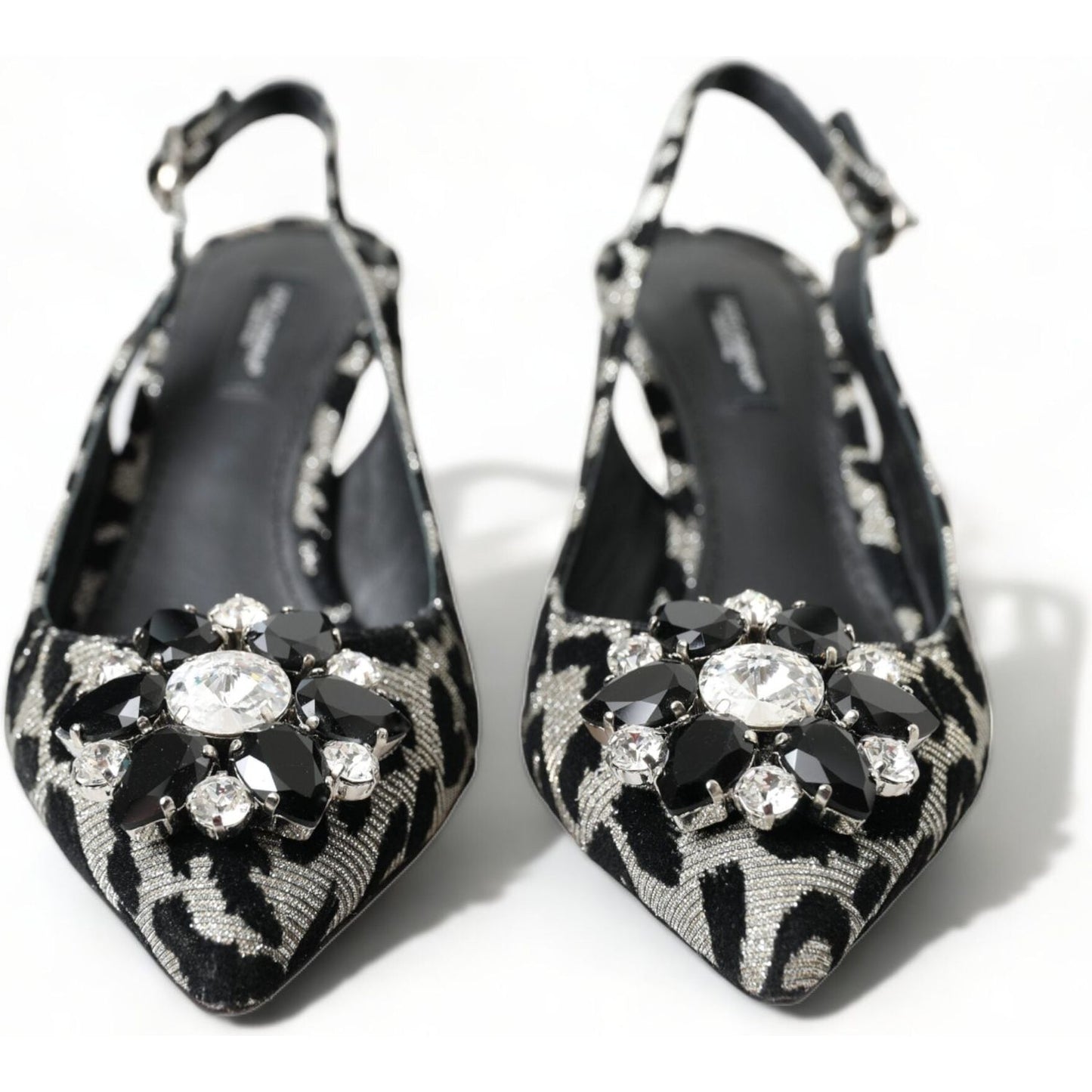 Crystal Leopard Slingback Heels Pumps