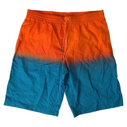 Dolce & Gabbana Orange Blue Gradient Beachwear Swimwear Shorts