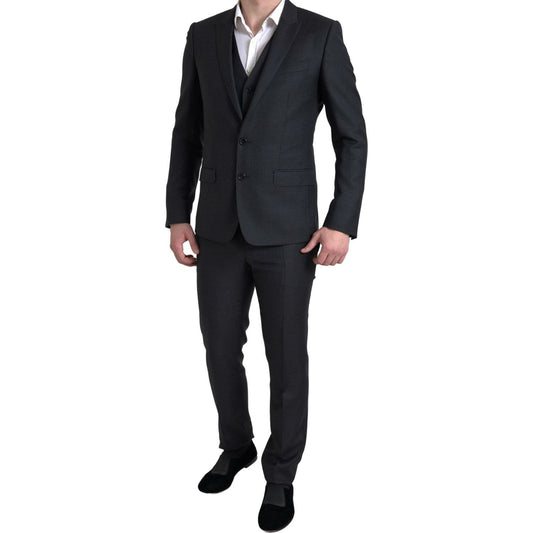 Elegant Black Martini Slim Fit 3-Piece Suit