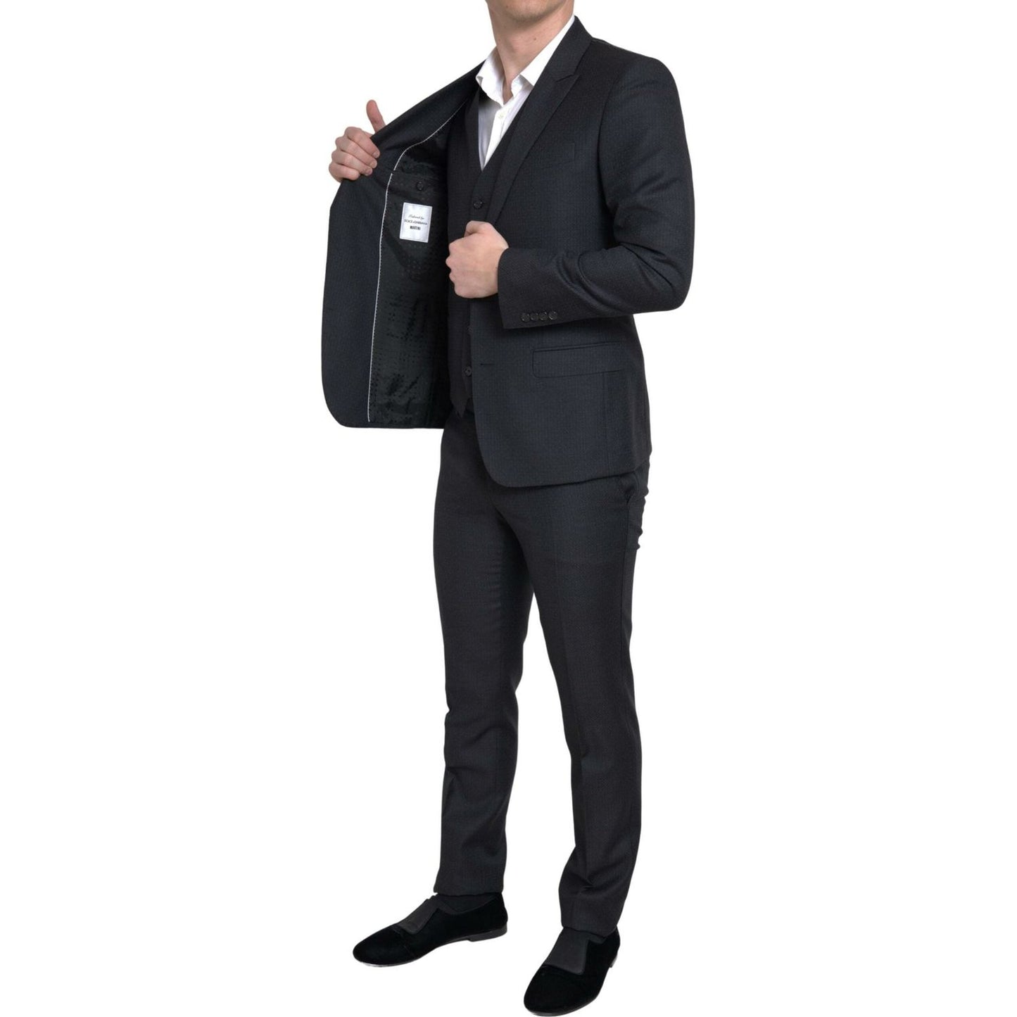 Elegant Black Martini Slim Fit 3-Piece Suit