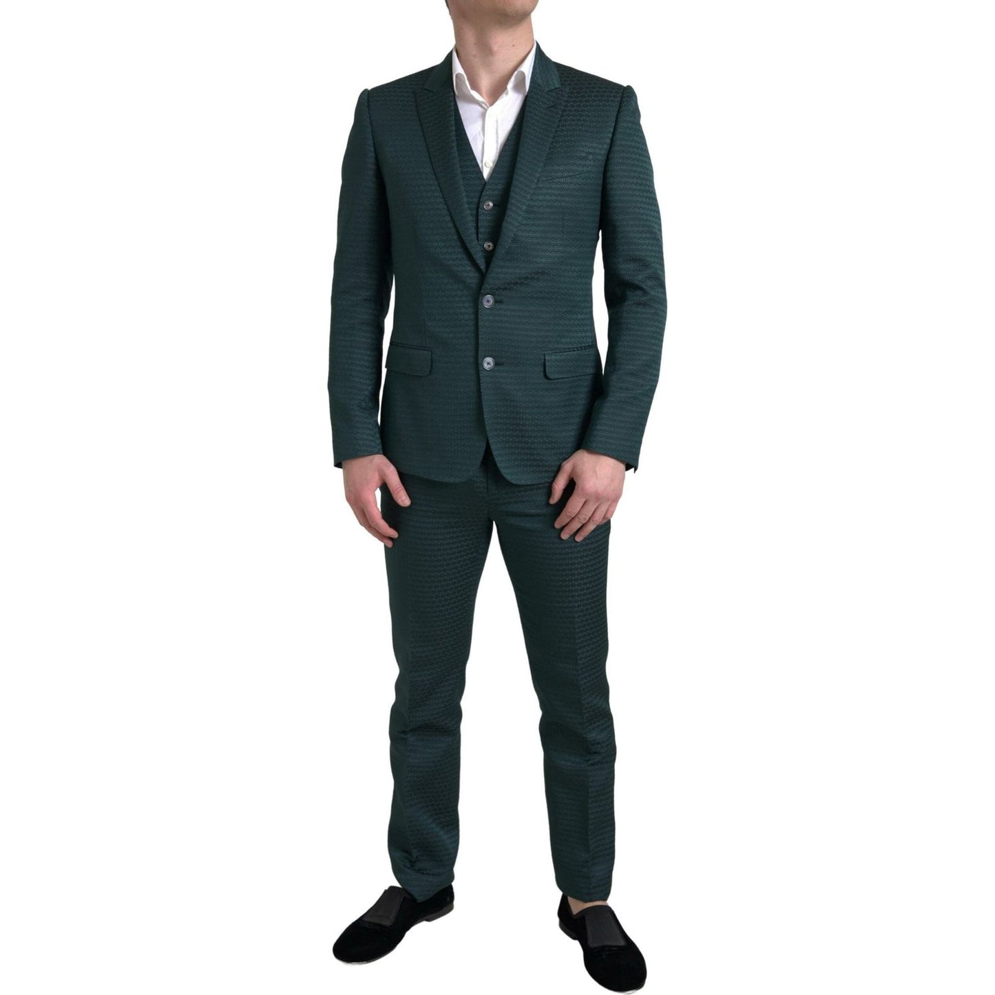 Emerald Elegance Slim Fit 3-Piece Suit