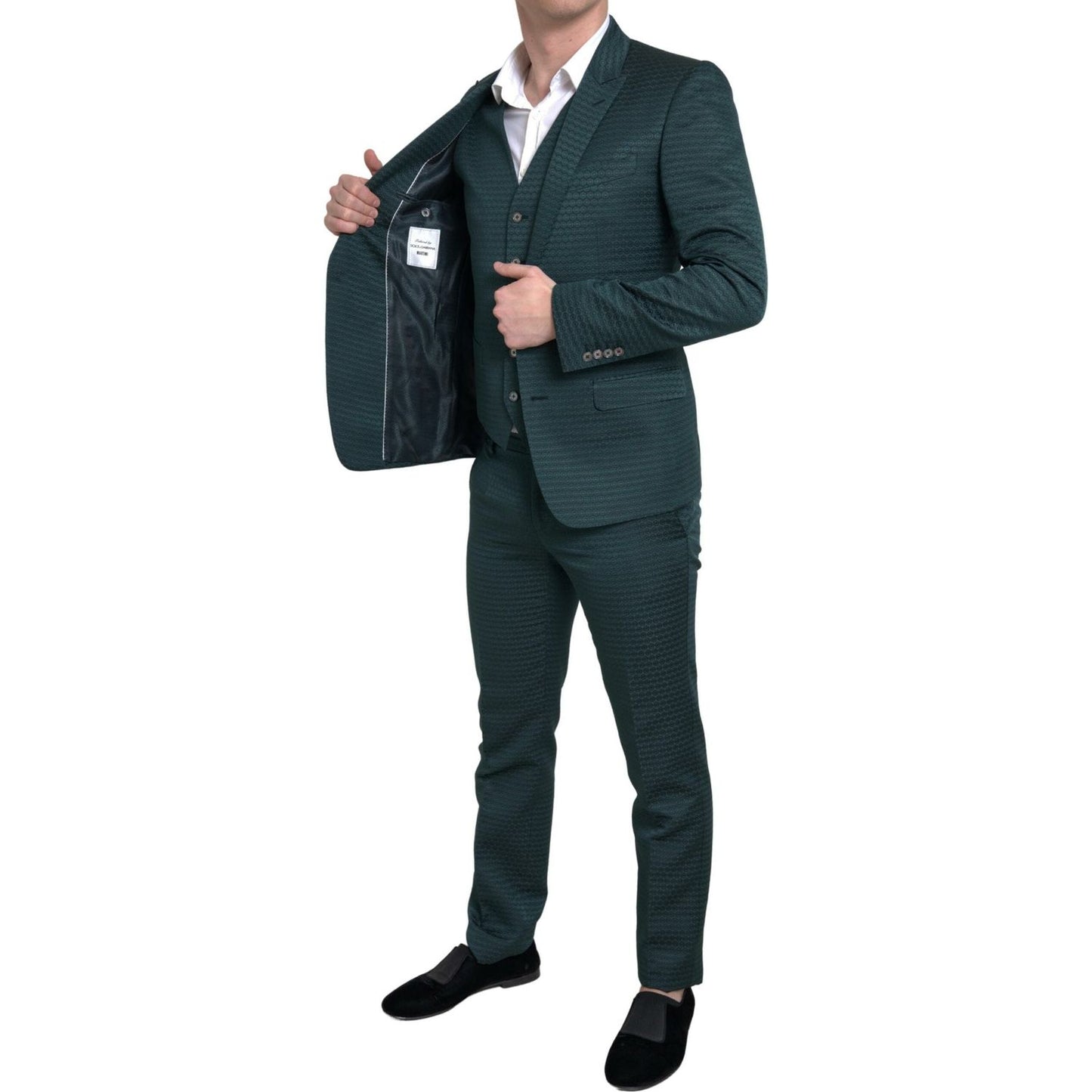 Emerald Elegance Slim Fit 3-Piece Suit