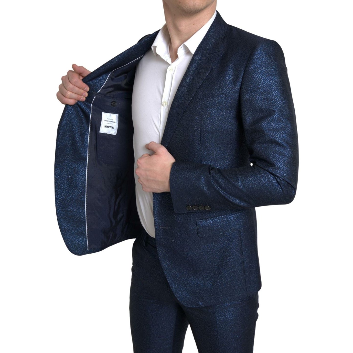 Metallic Blue Martini Slim Fit Suit