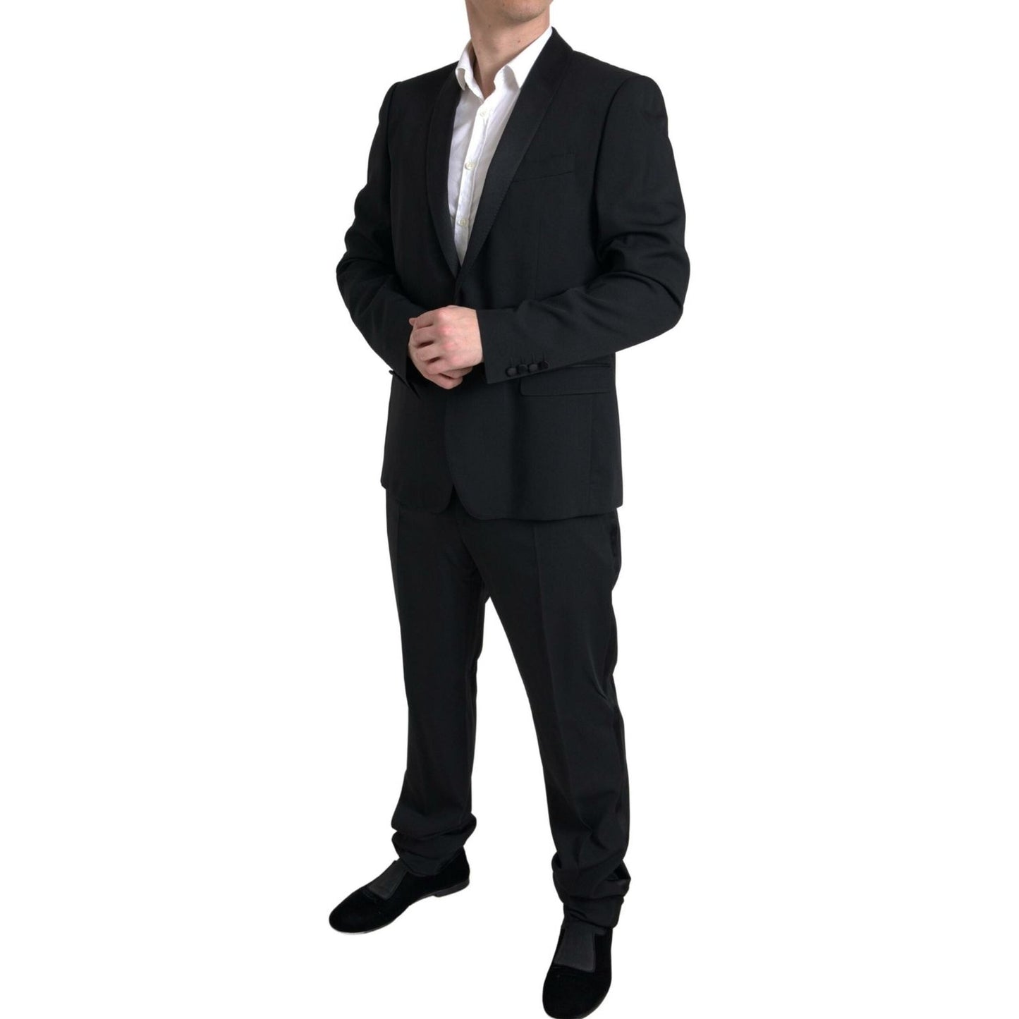 Elegant Black Slim Fit Two-Piece Suit