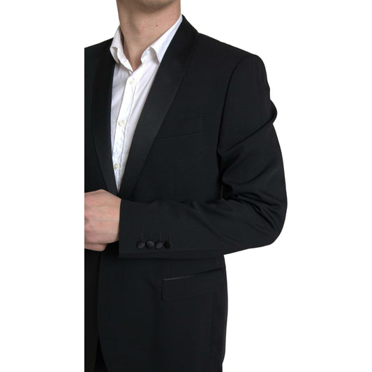 Elegant Black Slim Fit Two-Piece Suit