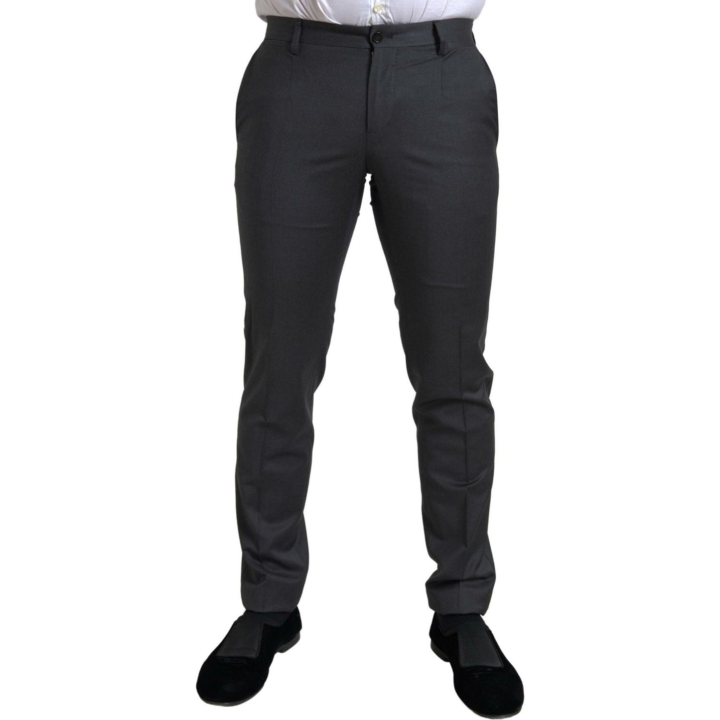 Sleek Grey Slim Fit Double Breasted Suit