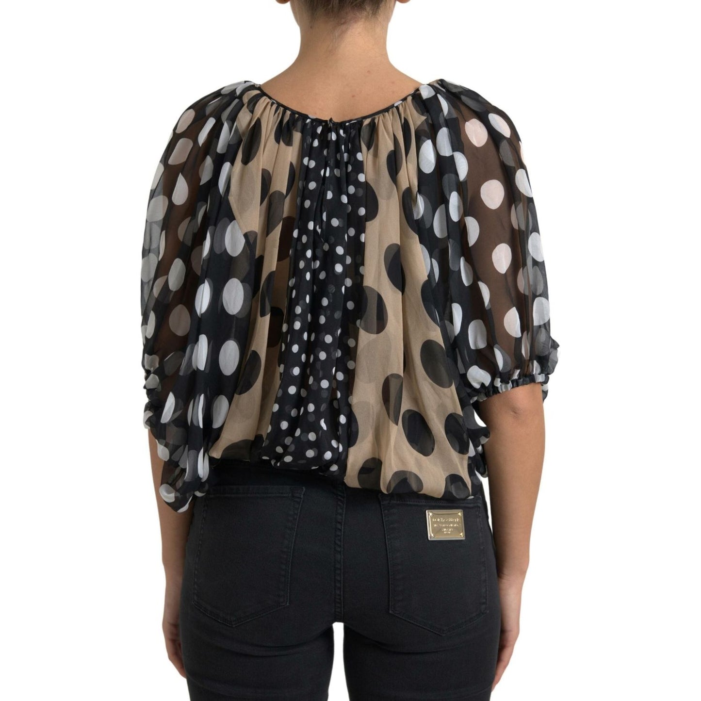 Dolce & Gabbana Elegant Polka Dot Silk Blouse Dolce & Gabbana