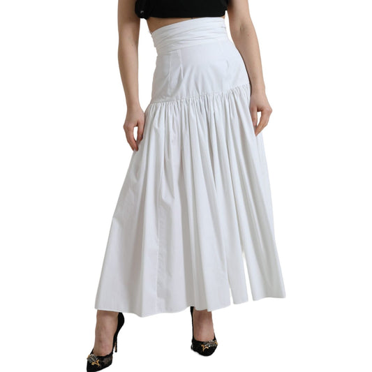 Elegant High Waist Cotton Maxi Skirt