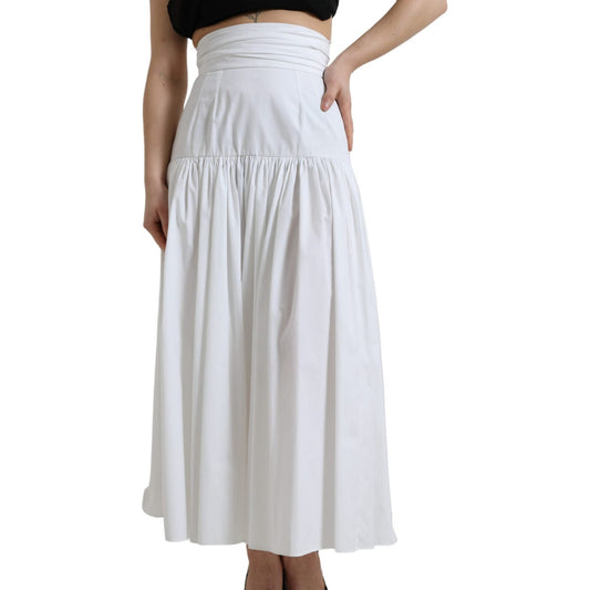 Elegant High Waist Cotton Maxi Skirt