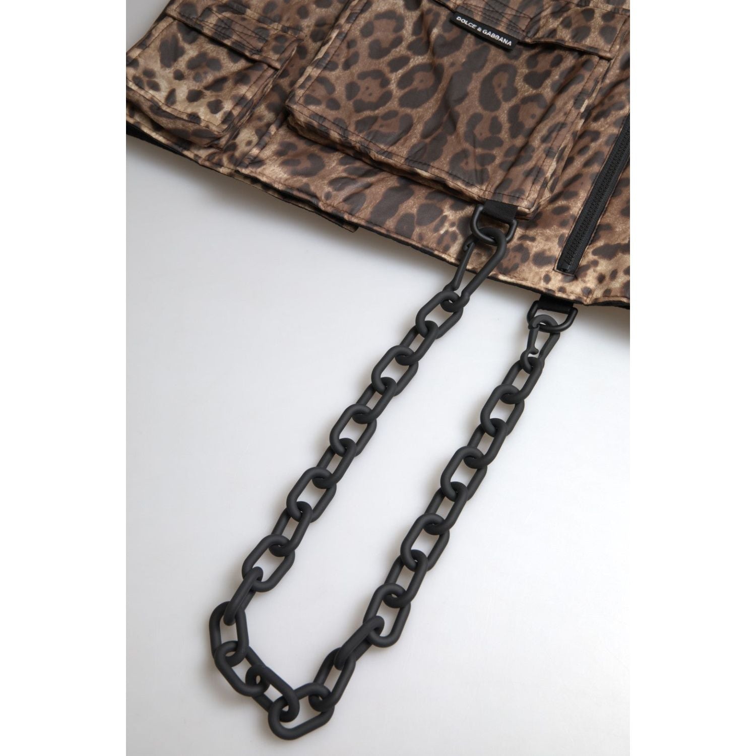 Dolce & Gabbana Brown Leopard Silk Sleeveless Sportswear