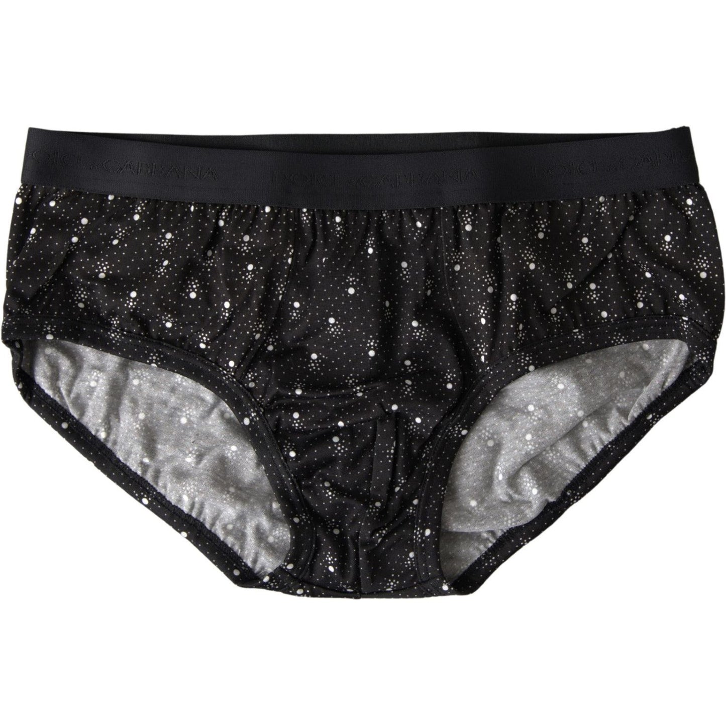 Elegant Black Dotted Brief with Comfort Fit