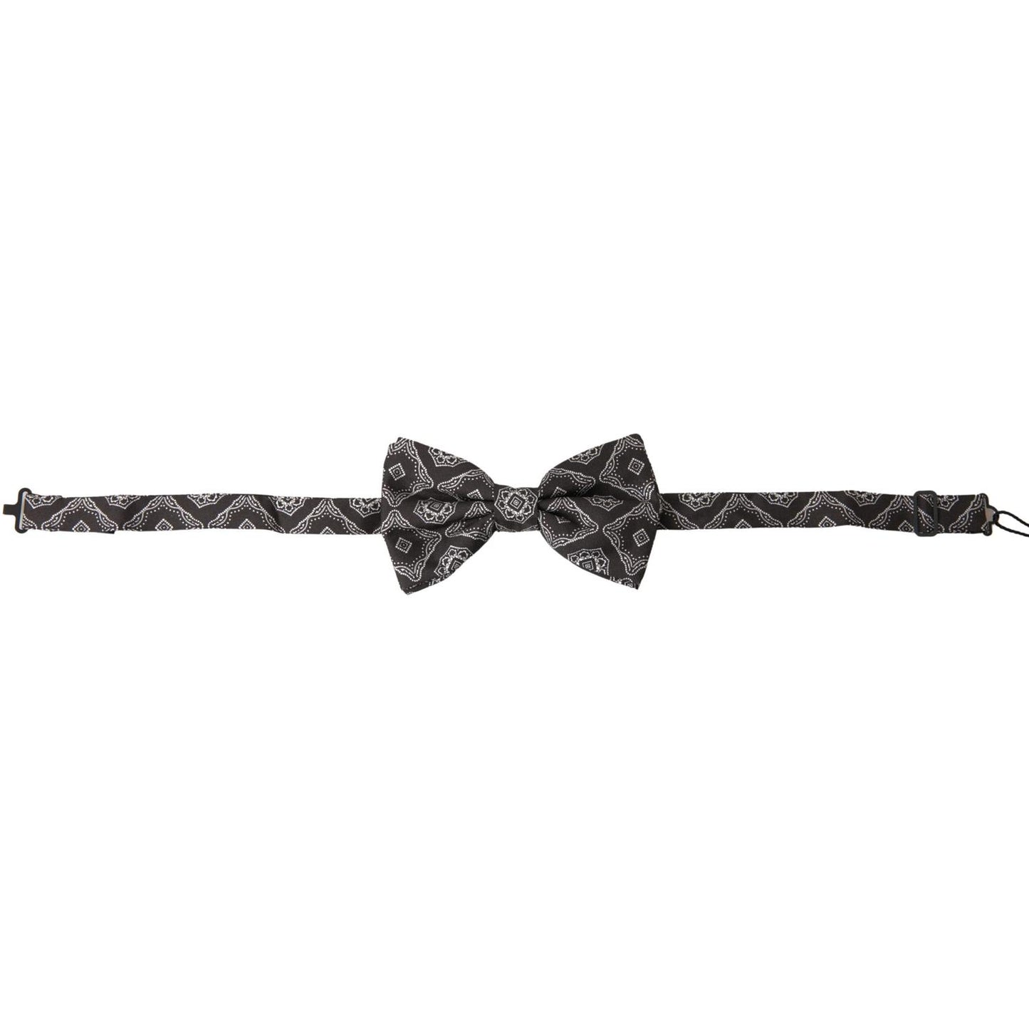 Elegant Silk Tied Bow Tie in Black & White