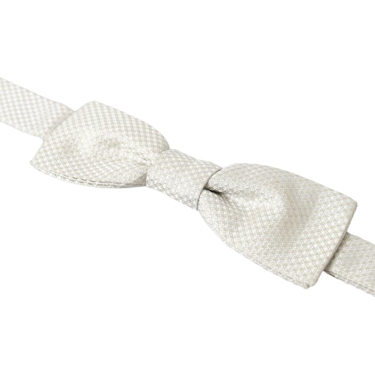 Dolce & Gabbana Ivory Silk Adjustable Neck Papillon Men Bow Tie