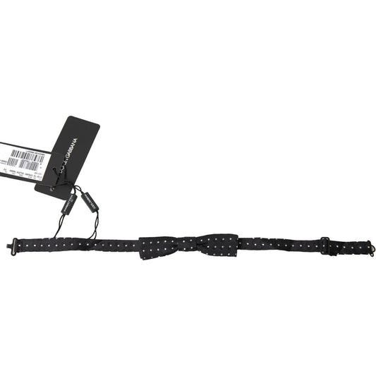 Dolce & Gabbana Black Polka Dot Silk Adjustable Men Neck Papillon Bow Tie Dolce & Gabbana