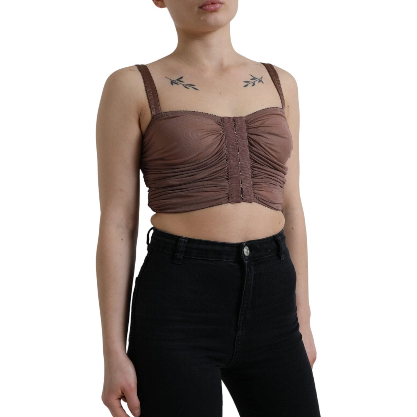 Elegant Cropped Silk Blend Top