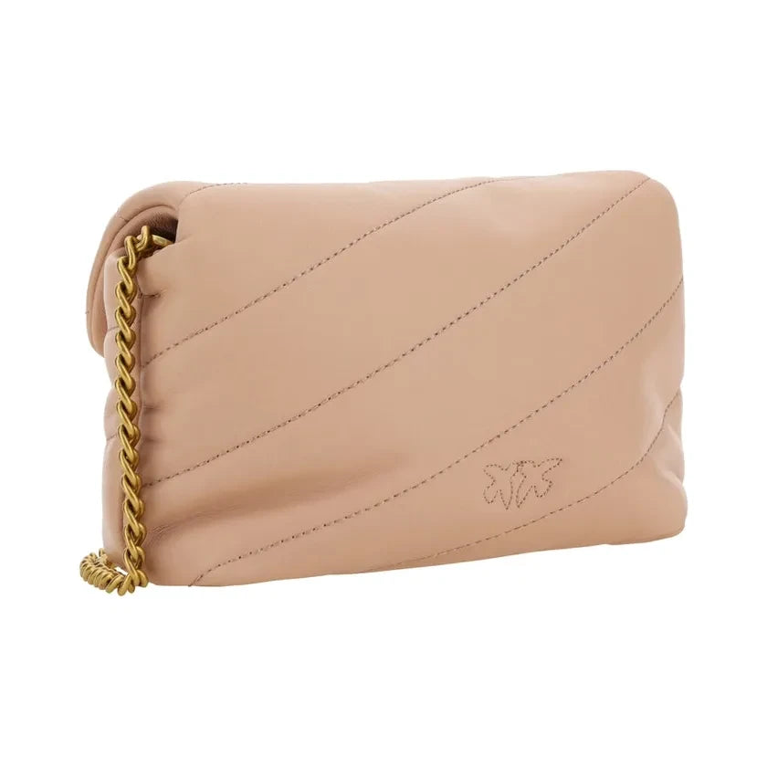 Chic Blush Quilted Crossbody Love Puff Bag